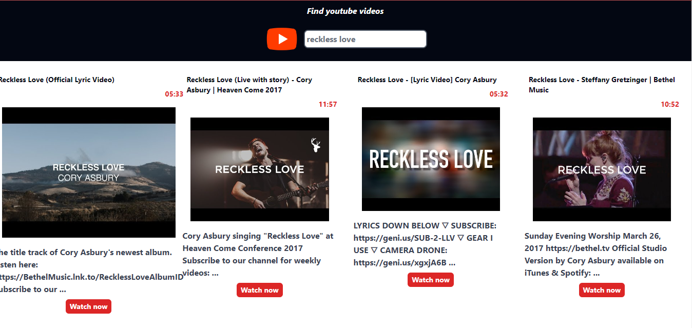 YouTube Clone Screenshot